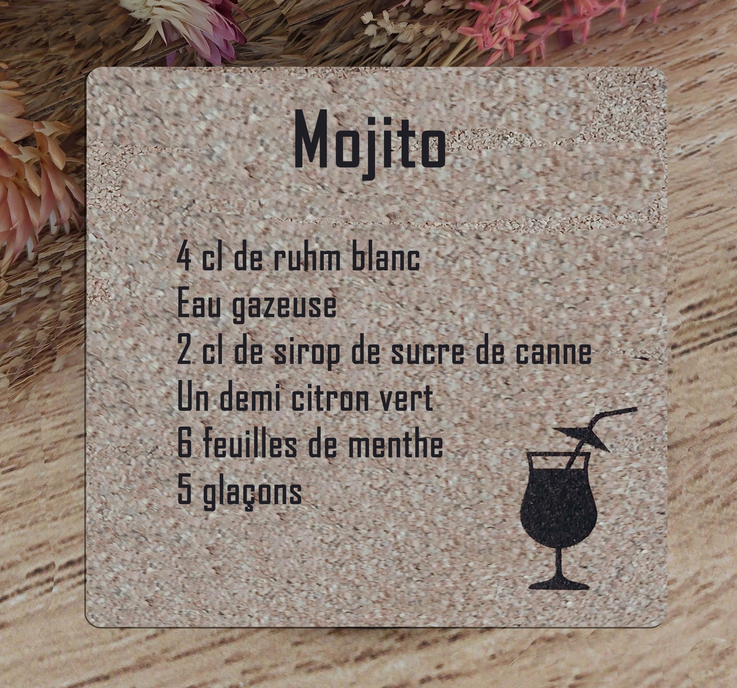 Dessous de verres liège – Cocktail – 100x100mm